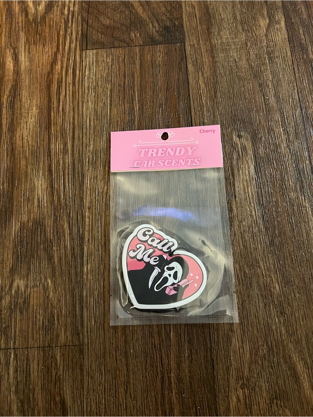 💗🔪 Ghostface Call Me Car Air Freshener – Cherry Scent 🍒🚗